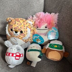 Squishmallows Plush Toy Collection - Pink, Brown, White, Green